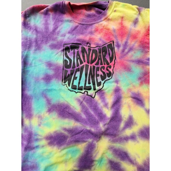 Tie Dye Marijuana 420 Weed Hippy T-Shirt Size Medium Standard Wellness Ohio - Picture 2 of 4